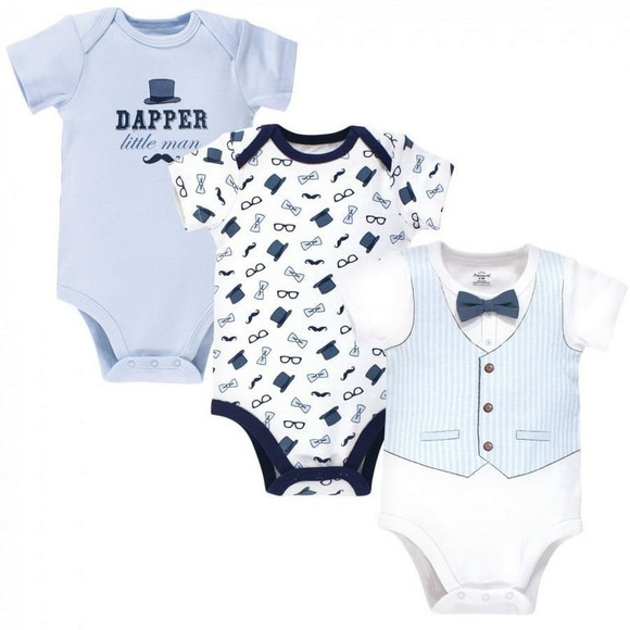 Little Treasure Other - Charming Little Gentleman Baby Boy Bodysuit Trio 9-12m